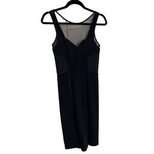 Bebe Dress Womens Black SZ S Bodycon Lined Mini Dress Mesh Dance Party Club